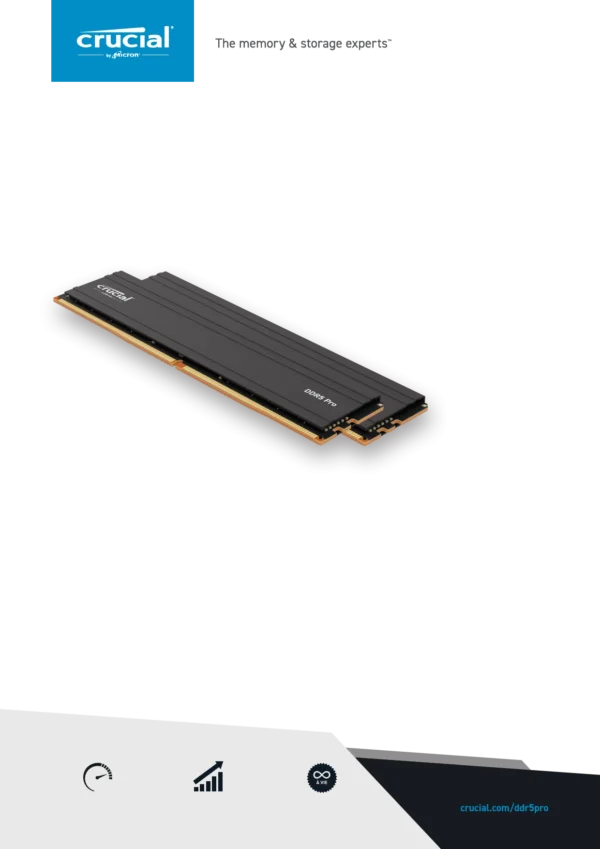 Barrette mémoire 32Go DIMM DDR5 Crucial Classic 4800MHz (Noir)