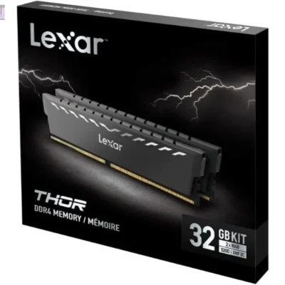 Kit Barrettes mémoire 32Go (2x16Go) DIMM DDR4 Lexar Thor  3200Mhz (Noir)