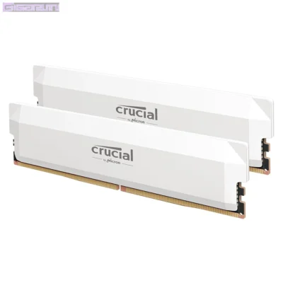 Barrette mémoire 32Go DIMM DDR5 Crucial Pro OC Gaming 6400MHz (Blanc)