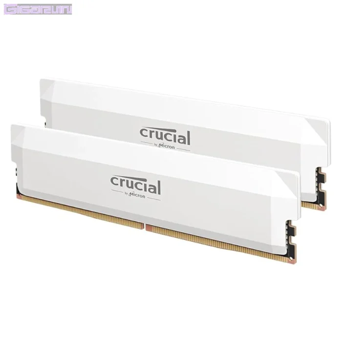 Barrette mémoire 32Go DIMM DDR5 Crucial Pro OC Gaming 6000MHz (Blanc) – Image 3