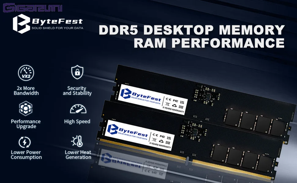 Kit Barrettes mémoire 64Go (2x32Go) DIMM DDR5 Crucial Classic 4800MHz (Noir) – Image 2