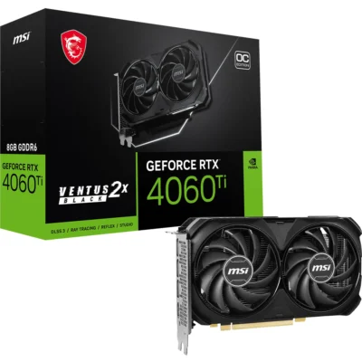 Carte Graphique Nvidia MSI GeForce RTX 4060 Ti Ventus 2X Black E1 OC 8Go