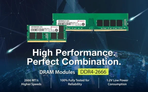 Barrette mémoire SODIMM 16Go DDR4 Transcend JetRam 3200Mhz CL22 (Vert)