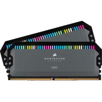 Kit Barrettes mémoire 32Go (2x16Go) DIMM DDR5 Corsair Dominator Platinum RGB 6000MHz AMD Expo (Gris)