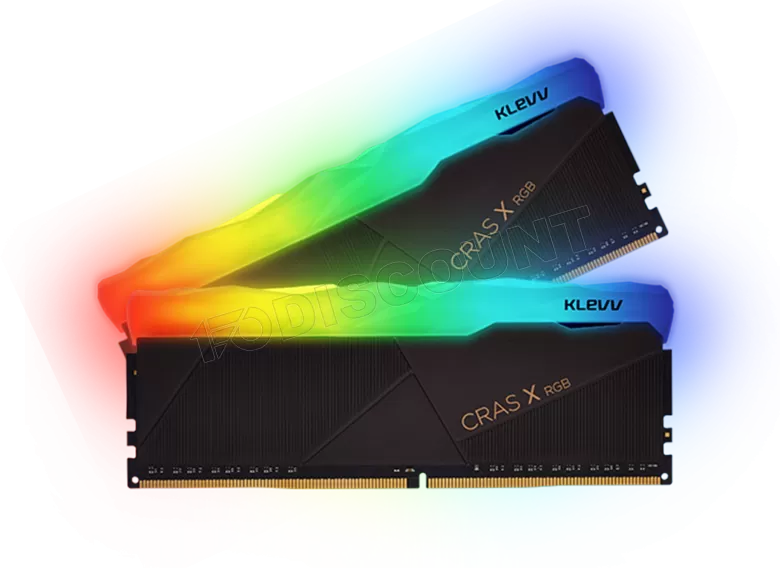 Kit Barrettes mémoire 32Go (2x16Go) DIMM DDR4 Klevv Cras X RGB 3600Mhz (Noir) – Image 3