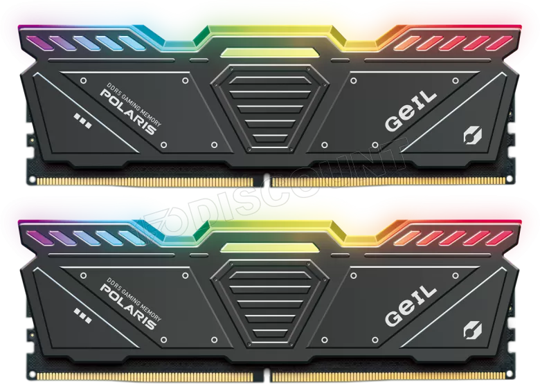 Kit Barrettes mémoire 32Go (2x16Go) DIMM DDR5 GeIL Polaris RGB 5600Mhz AMD Expo (Noir) – Image 3