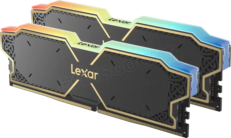 Kit Barrettes mémoire 32Go (2x16Go) DIMM DDR5 Lexar Thor RGB 6000MHz (Noir)