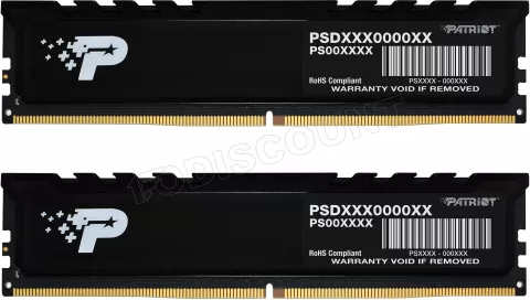 Kit Barrettes mémoire 32Go (2x16Go) DIMM DDR5 Patriot Signature Line Premium  5600MHz (Noir)