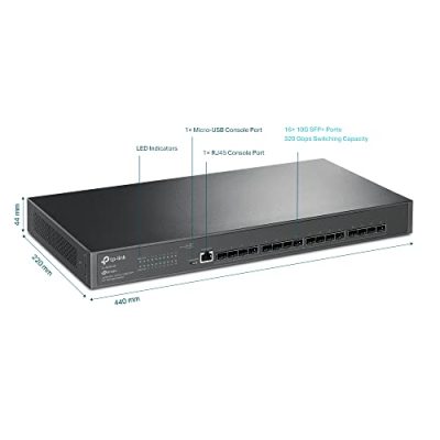TP-Link JetStream TL-SX3016F commutateur réseau Géré L2+/L3 Noir