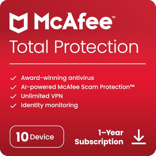 McAfee Total Protection 10-PC 1 an – Image 3