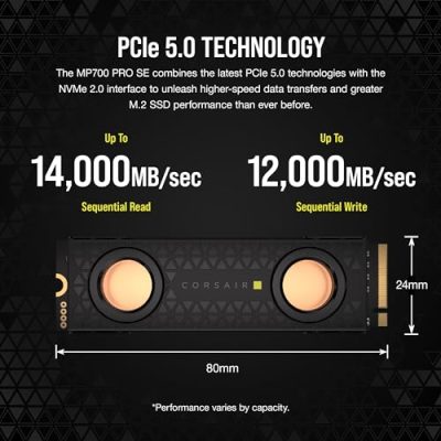 Disque SSD Corsair MP700 Pro SE Hydro X 2To – NVMe M.2 Type 2280