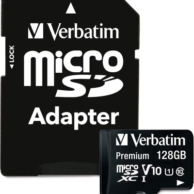 Carte mémoire Micro SD Verbatim Premium – 128Go avec adaptateur