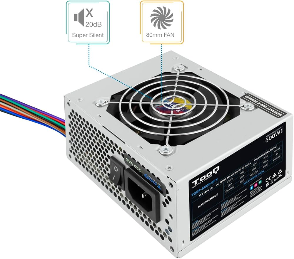 Alimentation SFX TooQ Ecopower II – 500W (OEM) – TQEP-500S-SFX – Image 3