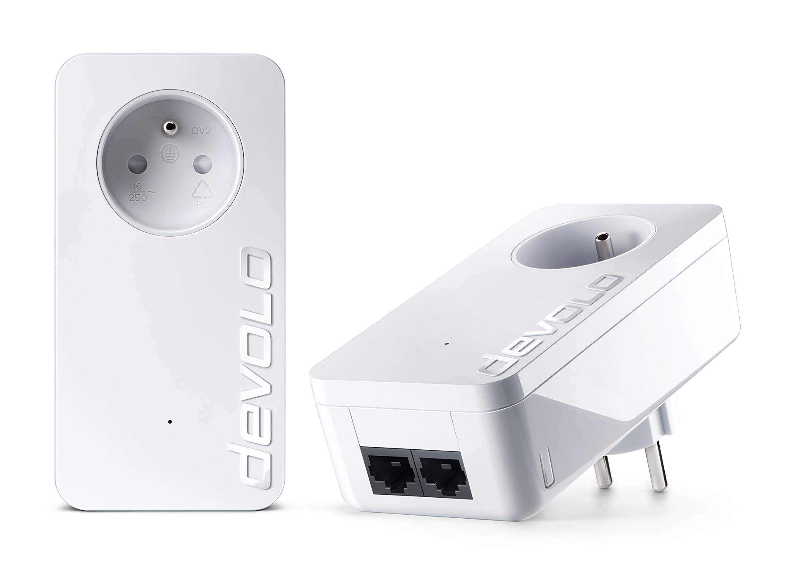 Pack 2 adaptateurs CPL 1000 Mbits avec prise - 1 x Réseau (RJ-45)