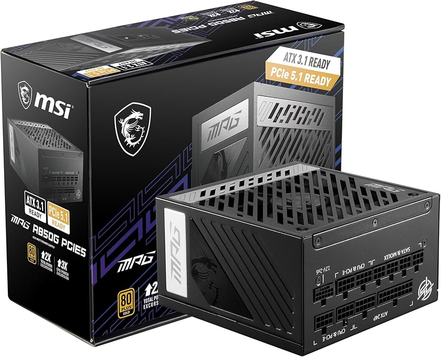Alimentation ATX MSI MPG A850G PCIe5 – 850W (Noir) * MPG A850G PCIE5
