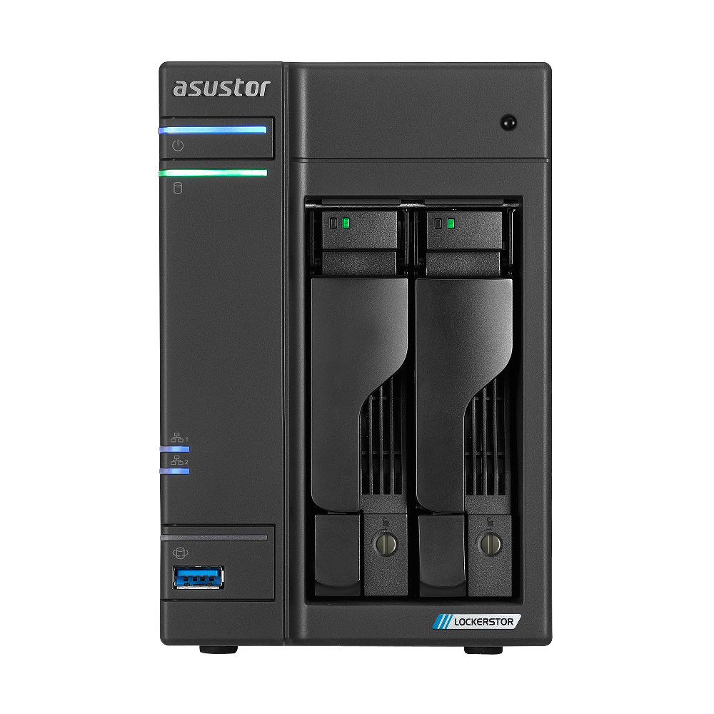 Serveur NAS Asustor Lockerstor 2 Gen2 AS-6702T - 2 baies (Noir)