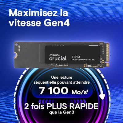 Disque SSD Crucial P510 2To – M.2 NVMe Type 2280 Version OEM