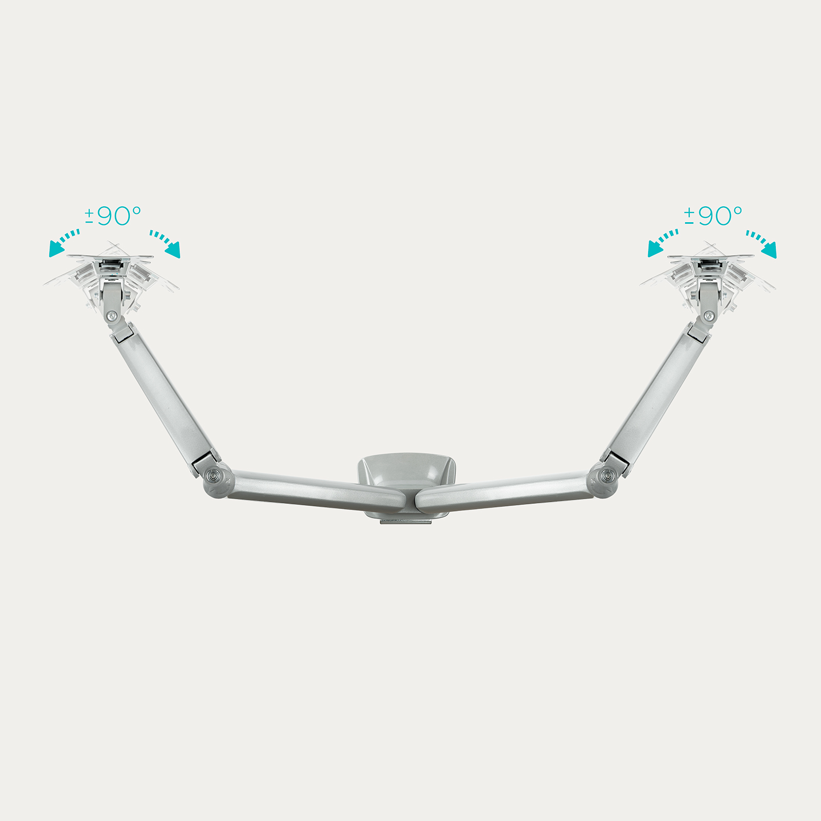 Support double-écran à fixer Tooq DB3132TNR 13"-32" (9kg max) (Argent) – Image 3