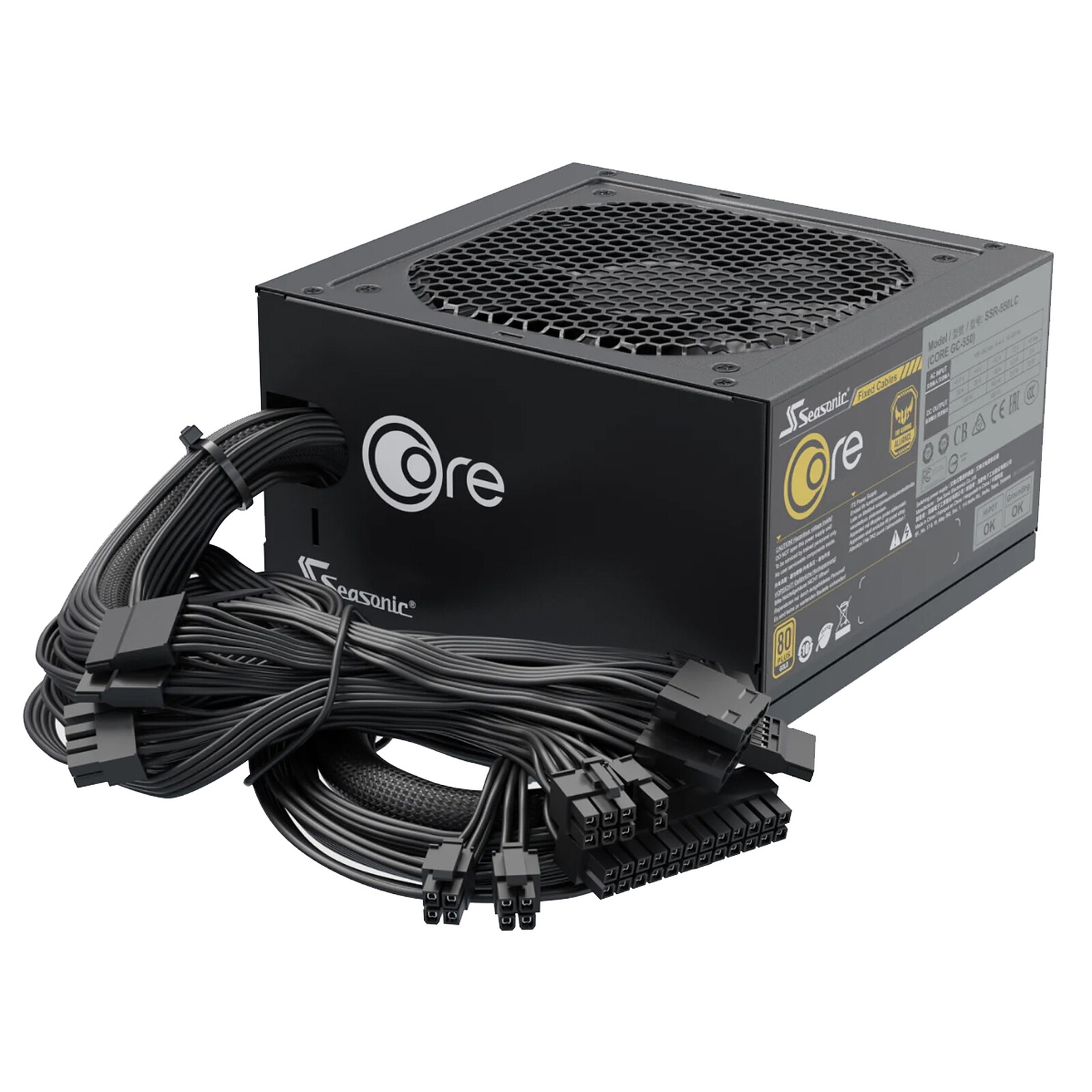 ALIMENTATION SEASONIC ATX 850W 80+ Gold Core GC-850-SRP-CGC851 Noir – Image 2