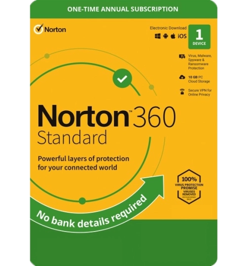 Norton 360 Standard 1-Device + 10 GB Cloudstorage 1 year (Non-Subscription)