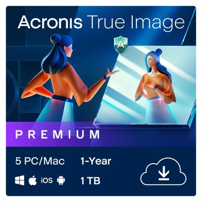 Acronis True Image Premium 1-PC/MAC + 1 TB Cloud Storage 1 an