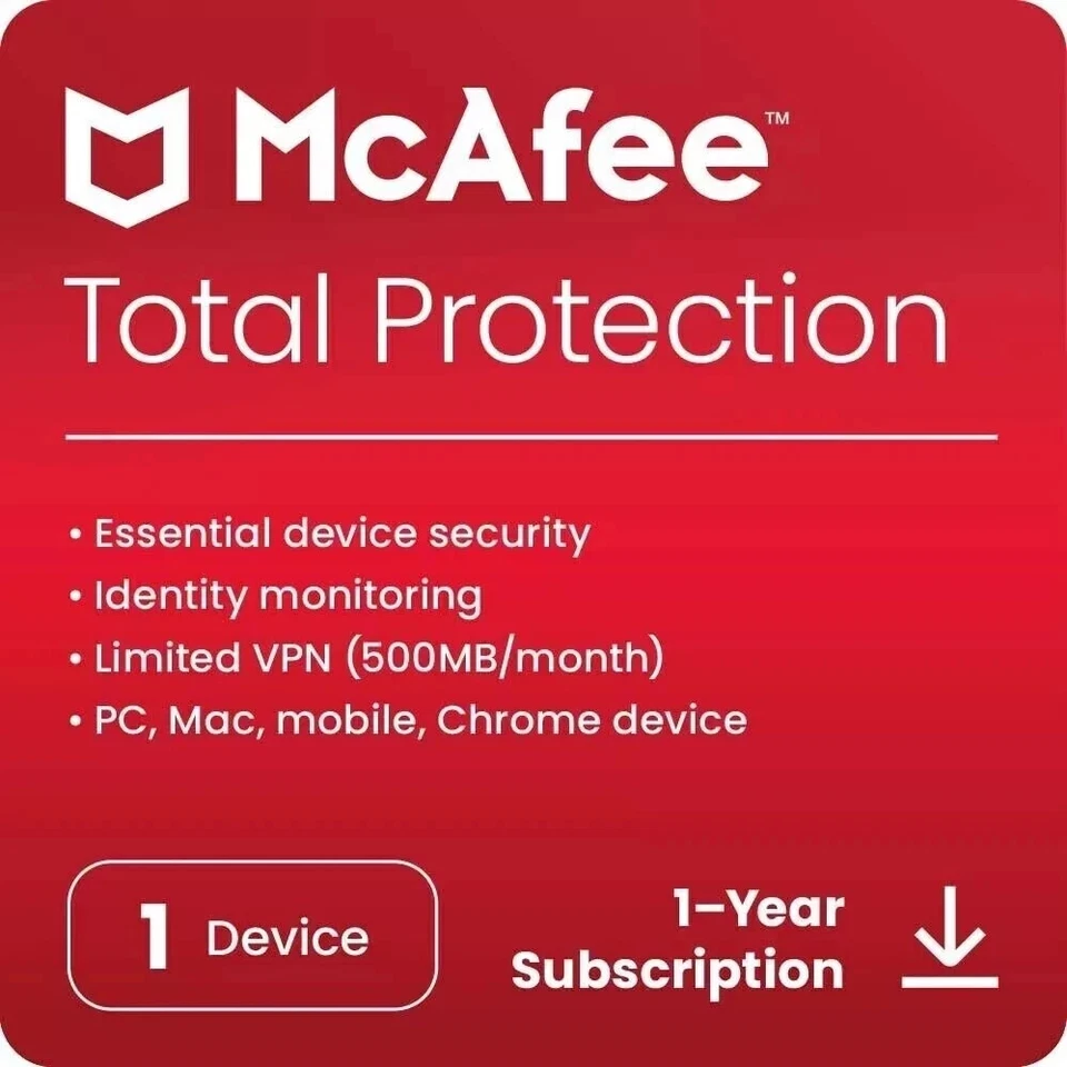 McAfee Total Protection 10-PC 1 an
