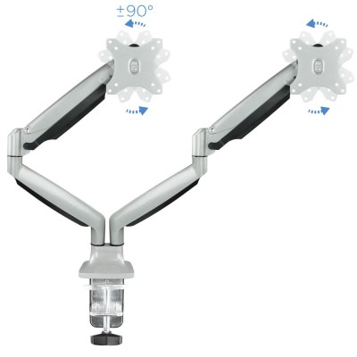 Support double-écran à fixer Tooq DB3132TNR 13"-32" (9kg max) (Argent)