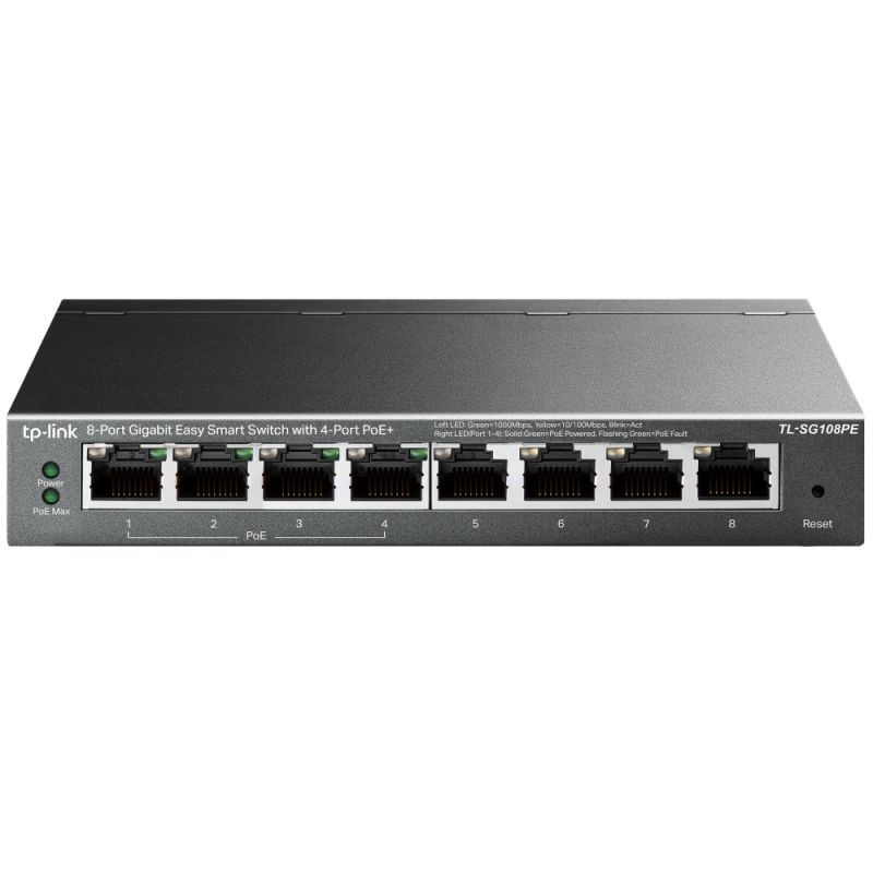TP-LINK TL-SG108PE * SWITCH 8 ports GbLAN dont 4xPoE (55W) EasySmart