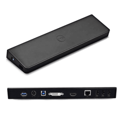 Dell WD19DC – Avec fil – USB 3.2 Gen 1 (3.1 Gen 1) Type-C – 2.0b – USB Type-C – 10,100,1000 Mbit/s – Noir