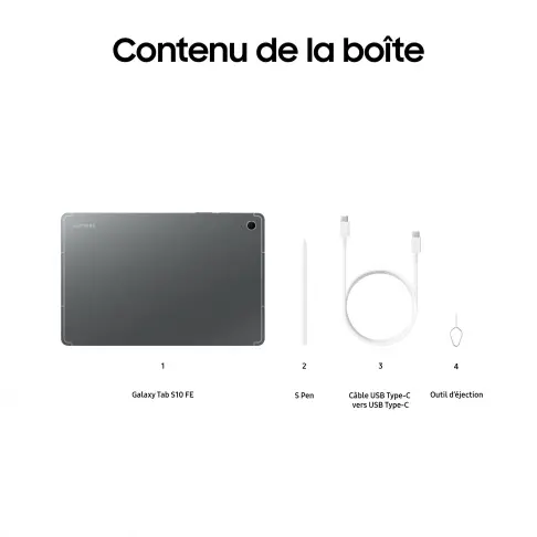 Samsung Galaxy Tab S10 FE/ 13,1″ 8/128 Go S-Pen 5G Gris – Image 3