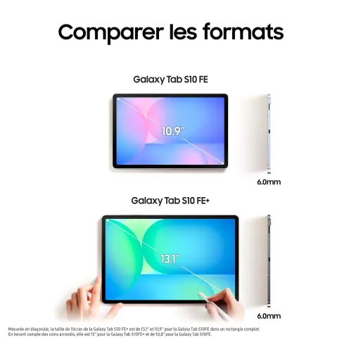 Samsung Galaxy Tab S10 FE/ 13,1″ 8/128 Go S-Pen 5G Gris