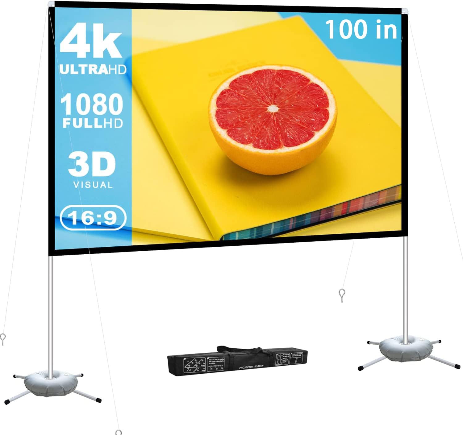 ECRAN DE PROJECTION PORTABLE 100''