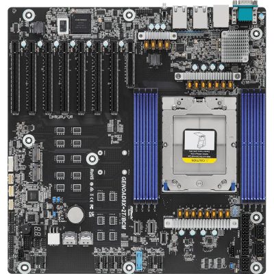 ASRock ROMED8-2T/BCM, 1xSKT SP3, AMD EPYC 7000, SoC, SATA, NVMe, 2xM.2, 2x10GbE
