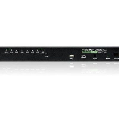 ATEN 8-Port PS/2-USB VGA KVM Switch with Daisy-Chain Port and USB Peripheral Support