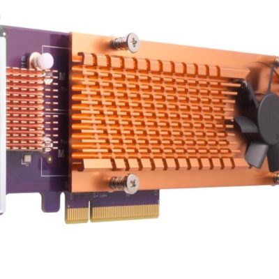 Carte d’extension Quad M.2 NVMe 22110/2280 SATA SSD (PCIe Gen2 x 2), Low-profile bracket