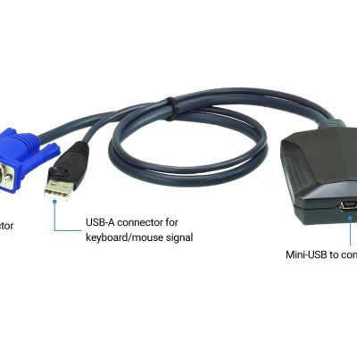 Câble USB LCD/KVM intégré APC pour rack - 10 pieds (3 m)