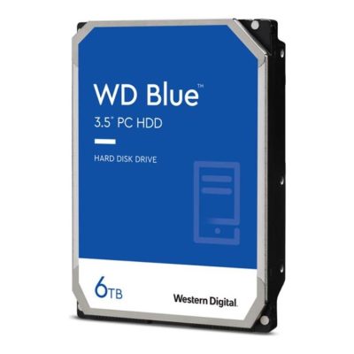 Disque dur WD Blue – 3,5″ 6TB – 5400rpm – SATA 6Gbps – 256MB – CMR